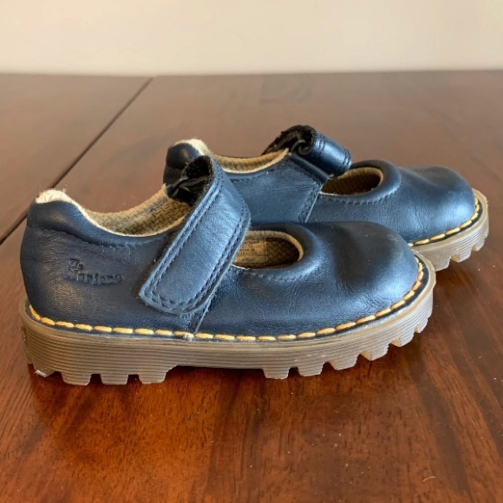 Dr. Martens Navy Leather Velcro Strap Shoes, Toodler Size 7